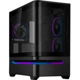 Asus Prime AP202 ARGB mATX PC Gehäuse (gebogenes Panorama Glaspanel, Aura Sync ARGB, GPU bis zu 420 mm, Installation von bis zu neun 120-mm-Lüftern, patentiertes Airflow-Design, Slot-Vent, Schwarz)