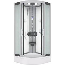 AcquaVapore D58-60M0 Komplettdusche mit Schiebetür 100 x 100 cm weiß Sicherheitsglas D58-60M0
