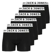 JACK & JONES Retro Boxershorts Schwarz / Weiß XL 6er Pack