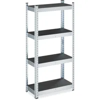 Relaxdays Schwerlastregal, HxBxT: 120 x 60 x 30 cm, 700 kg, verzinkter Stahl, Lagerregal Keller & Garage, schwarz/silber
