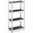 Relaxdays Schwerlastregal, HxBxT: 120 x 60 x 30 cm, 700 kg, verzinkter Stahl, Lagerregal Keller & Garage, schwarz/silber