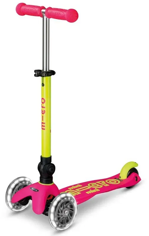 Scooter Mini MICRO DELUXE foldable Neon LED Flamingo yellow - MMD243
