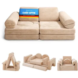 BestLivings Kindersofa modulares Spielsofa 11-teilig Schaumstoff beige