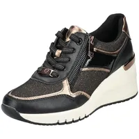 Marco Tozzi Sneaker mit Reißverschluss Vegan, Mehrfarbig (Black/Copper), 40