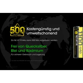Nitecore NL1411R 14500 - Li-Ion Akku 1100mAh mit USB-Anschluss