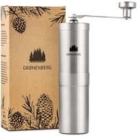 Groenenberg Kaffeemühle I Hochwertige Kaffeemühle manuell aus Edelstahl I Coffee grinder mit stufenlos einstellbarem Kegelmahlwerk für Kaffee & Espresso