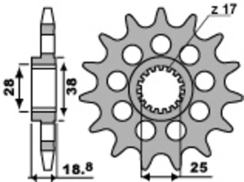 PBR Standaard stalen tandwiel 2078 - 525