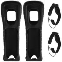 Silikonhülle und Armband für Wii Fernbedienung, Wii Controller Schutzhülle mit Armband, 2 Teile, rutschfest, verschleißfest und langlebig