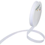 Halbach Seidenbänder Premium Organzaband Breite 10mm Länge 50 m Bastelband zum Verzieren von Geschenken, transparentes Band, Dekoband zum basteln, Farbe: white