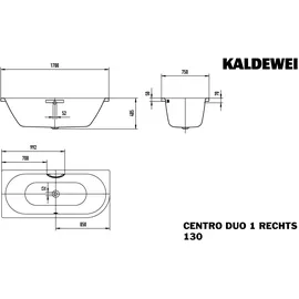 Kaldewei Centro Duo 1 Eckbadewanne 170 x 75 cm (283010110001)