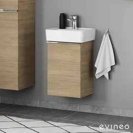 Evineo ineo4 Unterschrank B: 40 T: 32 cm, 1 Tür links, mit Griff, für Geberit Renova Plan Handwaschbecken,, BE0236OA,