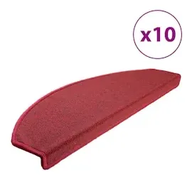 vidaXL Stufenmatten 10 Stk. 65x24x4 cm Bordeaux Halbrund Groß