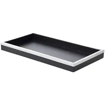 Edzard Tablett Jake, (38x20 cm, schwarz, Stahl mit Kunstlederbezug,