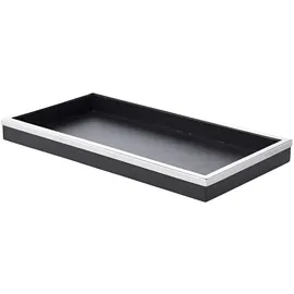 Edzard Tablett Jake, (38x20 cm, schwarz, Stahl mit Kunstlederbezug,