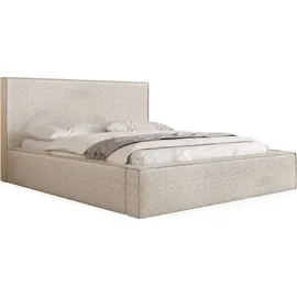 WFL GROUP Polsterbett Terra mit Bettkasten Beige Boucle 200x200 cm