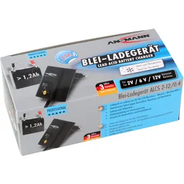 Ansmann Ladegerät für 2V, 6V und 12V Blei-Säure-, Blei-Gel- und Blei-Vlies-Akkus ab 1,2Ah