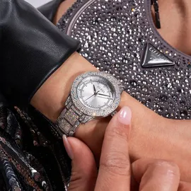 GUESS Damen Armbanduhr Shooting Star Silber GW0746L1 - Silber