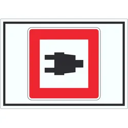 Nutzung von Landstromanschlüssen Symbol Aufkleber A0 (841x1189mm)