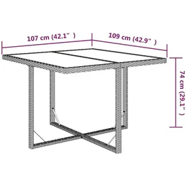 vidaXL Garten-Essgruppe 9-tlg. grau 46047