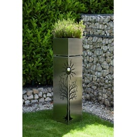 Garden Pleasure Pflanzsäule Baum 25 x 25 x 100 cm silber