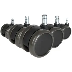 hjh OFFICE Stuhlrollen 5x ROLO FREE 11mm/65mm Metall, Kunststoff