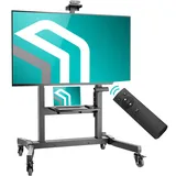 ONKRON TV Ständer für 50-100 Zoll Fernseher, max Last 130 kg, elektrischer TV Standfuss höhenverstellbar mit Fernbedienung, max VESA 1000x600, Fernsehständer mit Rollen Schwarz TS1991E-B