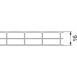 Scobalit Doppelstegplatten 16 mm Klar Anthrazit gestreift Polycarbonat 980 x 2000