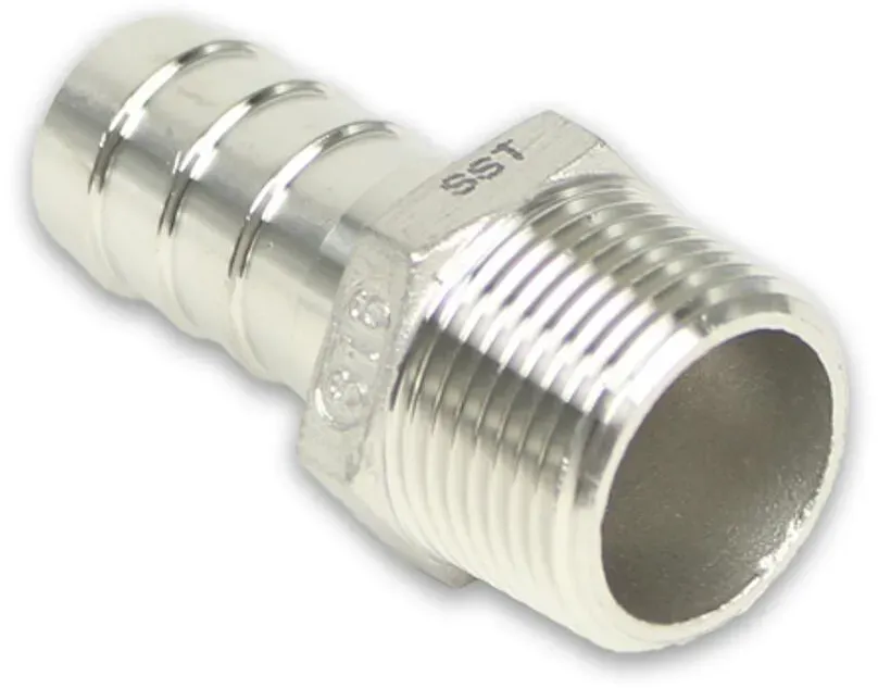 Edelstahl Gewindefitting Schlauchtülle AG Werkstoff V4A (Ausführung: 1 1/4''AG - 33mm)
