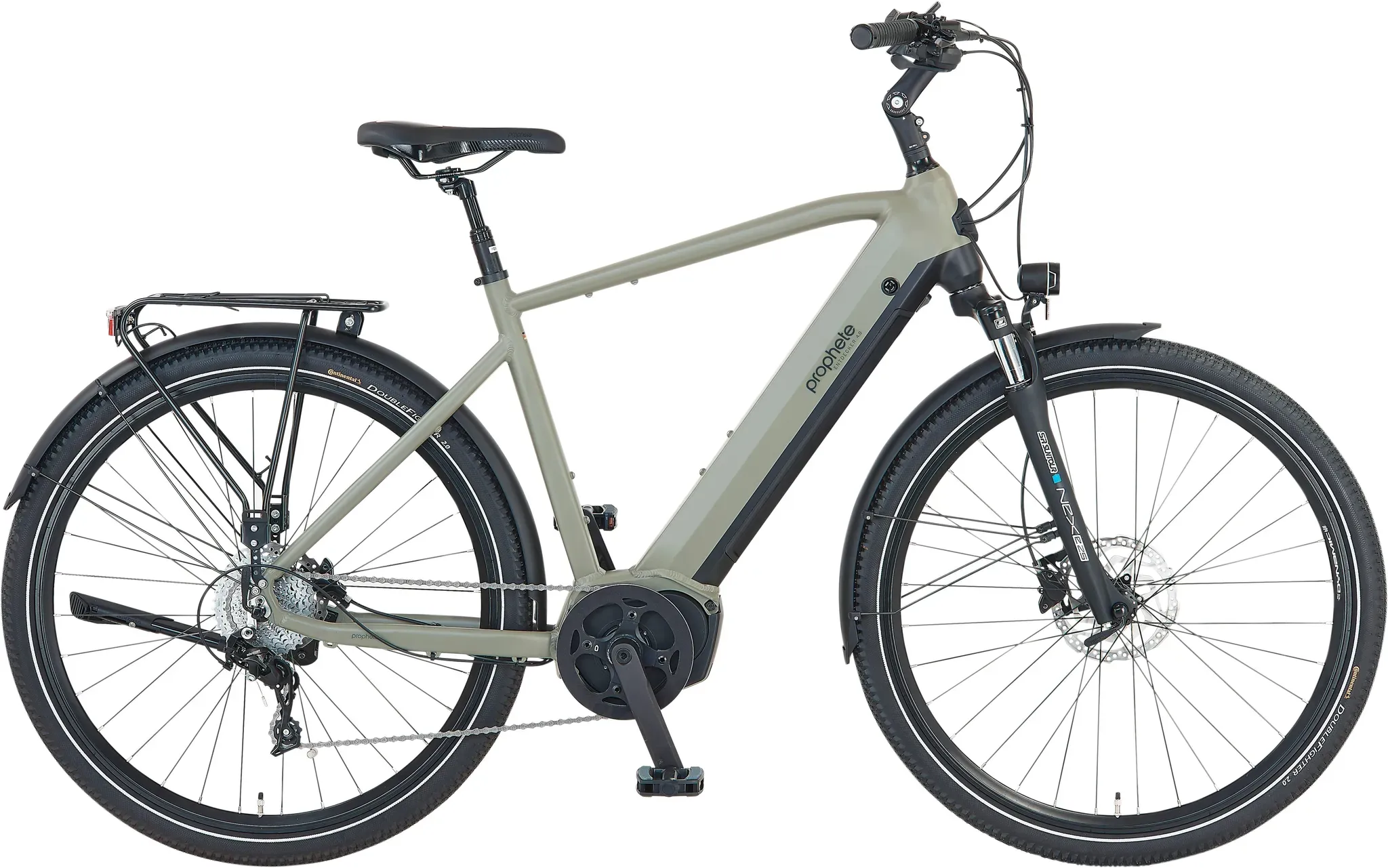 Prophete E-Bike »Entdecker 4.0«, 10 Gang, microSHIFT, RD-M61S, Mittelmotor 250 W, Pedelec, Elektrofahrrad für Herren Prophete Grau/ Schwarz 54 cm