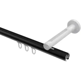Interdeco GARDINENSTANGE INNENLAUF Siteno Elanto 480 cm (geteilt in 3 x 160 cm), 1-läufig, 20 mm Ø Schwarz