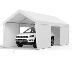 VEVOR Zeltgarage Carport Garagenzelt Autoüberdachung 3,65x6,09x3,02m Weiß
