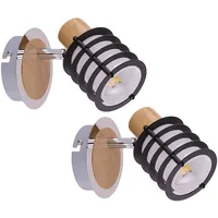 GLOBO Wandleuchte Wandlampe Wandspot Holzleuchte Spotlampe Wandstrahler, Spot beweglich,