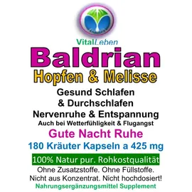 Vitalleben GUTE NACHT Baldrian Hopfen Melisse Kapseln 180 St.