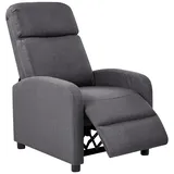 Beliani Fernsehsessel EMINENCE Kunstleinen 66 x 103 x 74 cm Dunkelgrau mit Relax-Funktion