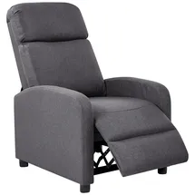 Beliani Fernsehsessel EMINENCE Kunstleinen 66 x 103 x 74 cm Dunkelgrau mit Relax-Funktion