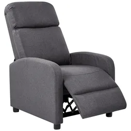 Beliani Fernsehsessel EMINENCE Kunstleinen 66 x 103 x 74 cm Dunkelgrau mit Relax-Funktion