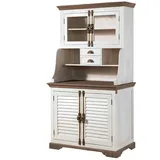 MASSIVMOEBEL24.DE Buffet Mango 106 x 60 x 196 cm Weiß