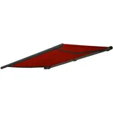 Mendler Elektrische Kassettenmarkise T122, Markise Vollkassette 4x3m Acryl bordeaux-rot, Rahmen anthrazit