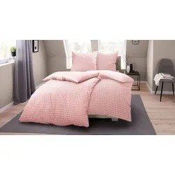 Kleine Wolke Mako-Satin-Bettwäsche Stirling Rose 100% Baumwolle Rosa