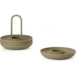 Singles Eier-Untersetzer Khaki braun mit Ständer 4 St.