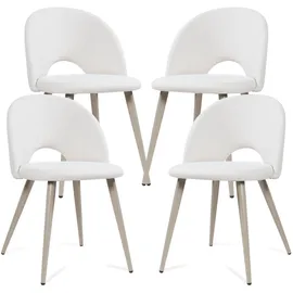 [en.casa] Esszimmerstuhl Karijoki Webstoff Beige 4er Set