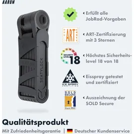 Aaron Premium Faltschloss 90cm Schwarz Faltschloss
