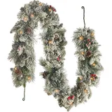 Beliani Weihnachtsgirlande 180 cm Weiß