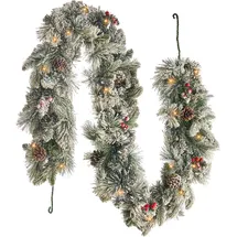 Beliani Weihnachtsgirlande 180 cm Weiß