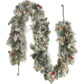 Beliani Weihnachtsgirlande 180 cm Weiß
