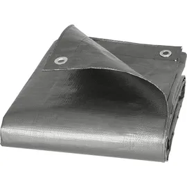 Woltu Abdeckplane wasserdicht, 180 g/m2 PE Schutzplane mit Ösen, UV stabil : Grau 4x4 m Farbe: Grau Größe: 4x4 m