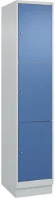 C+P Schließfachschrank Classic PLUS, Sockel, 1 Abteil, 1950x400x500mm, 7035/5023 Innenhöhe Gefach oben (oberes 599 mm Front RAL 5023 Fernblau