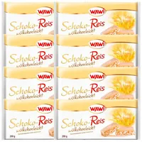 schokolade-tafel Schoko Reis Tafel in weißer Schokolade 8er Pack 200 g