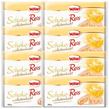 schokolade-tafel Schoko Reis Tafel in weißer Schokolade 8er Pack 200 g