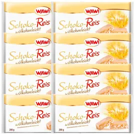 schokolade-tafel Schoko Reis Tafel in weißer Schokolade 8er Pack 200 g